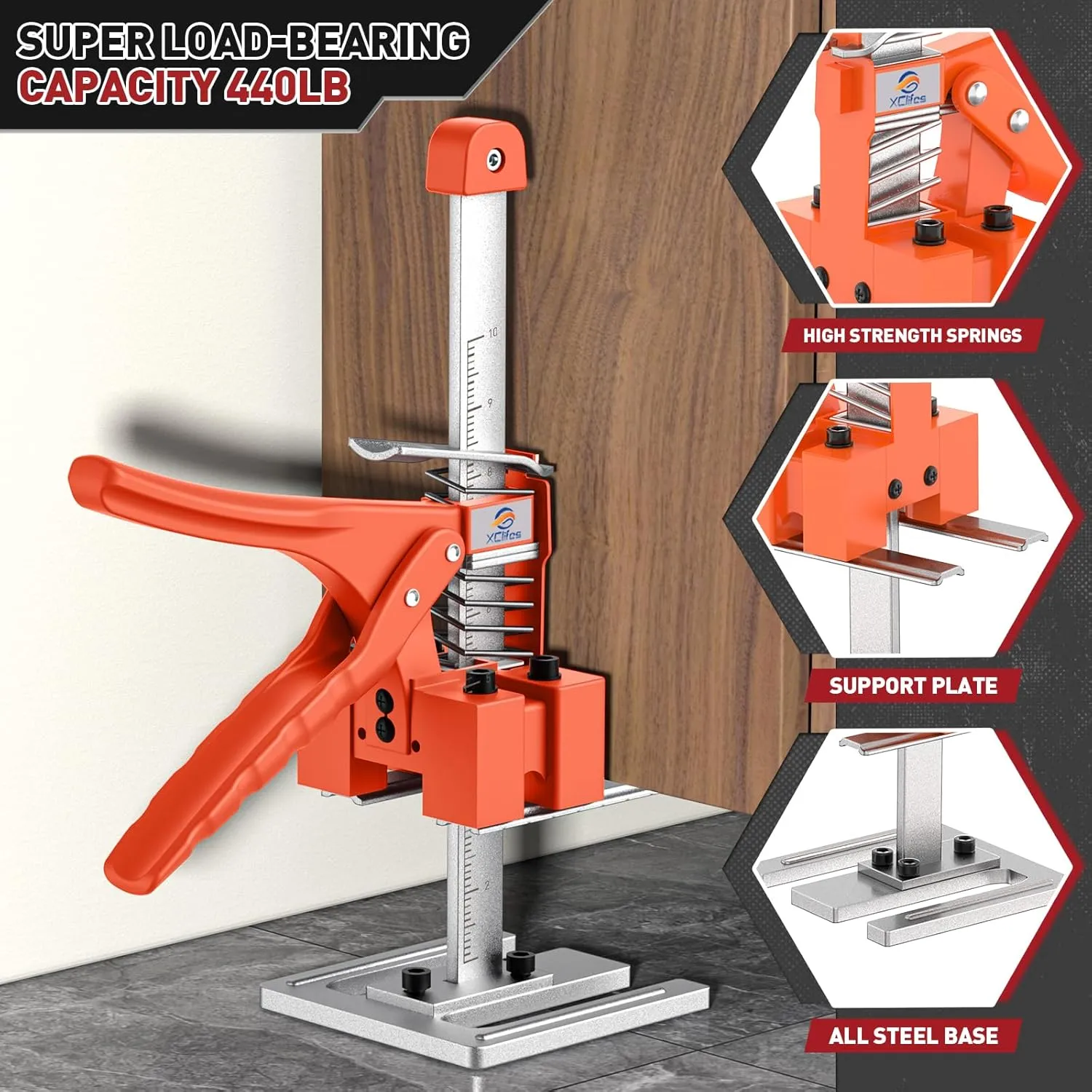 Labor-Saving Handle 2 Pack, Construction Jack, Wall Tile Locator, Multi-Function Height Adjustment Lifting Device, Door Panel Lifting Cabinet Jack, Raised 10 in, Pair Dynamic Load 400 LB