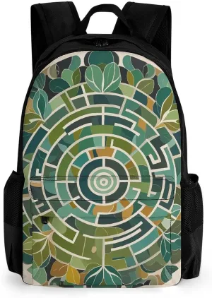 Laptop Backpack for Men Women Circular Maze Backpack Casual Bag Travel Backpack Simple Bag for Hiking