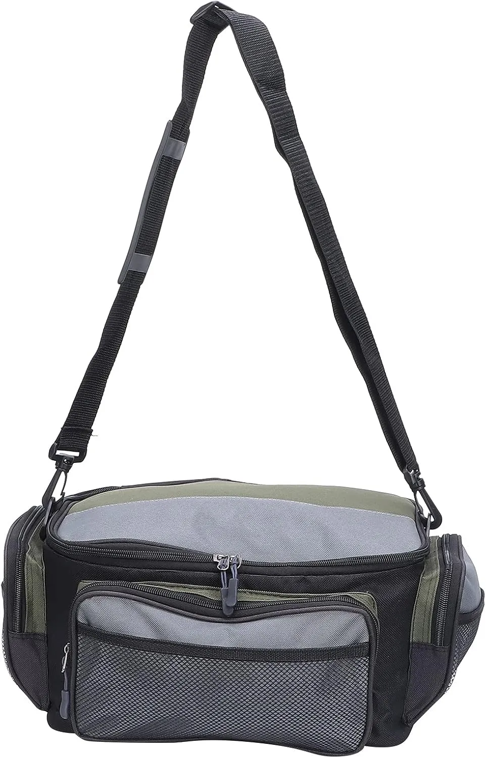 Large Capacity Fishing Storage, Polyester Material, Durably Fishing Bait with Mesh Pockets, Detachable Shoulder Strap, Ideal for Fishing Accessories