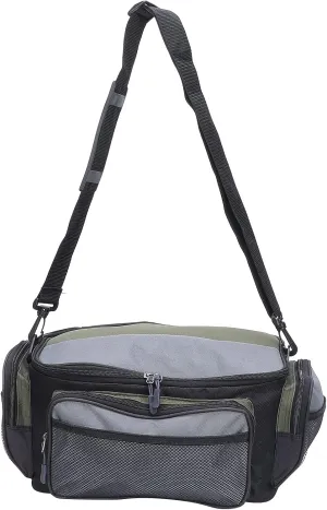 Large Capacity Fishing Storage, Polyester Material, Durably Fishing Bait with Mesh Pockets, Detachable Shoulder Strap, Ideal for Fishing Accessories