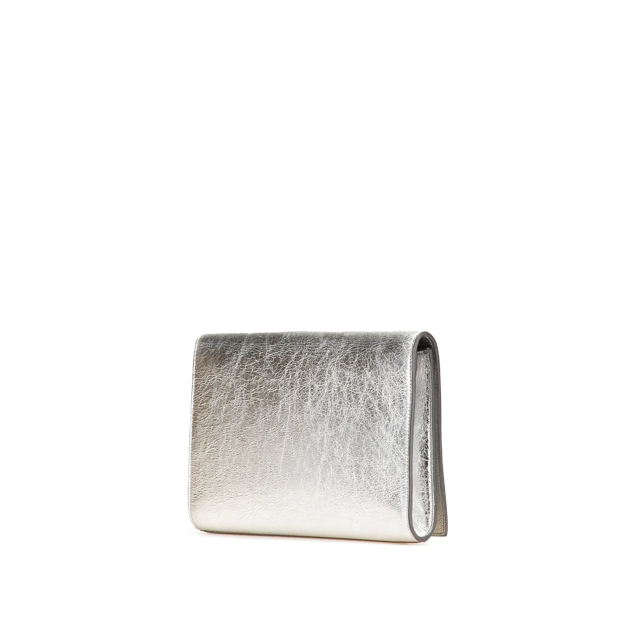 Large Metallic Calfskin Belle De Jour Clutch