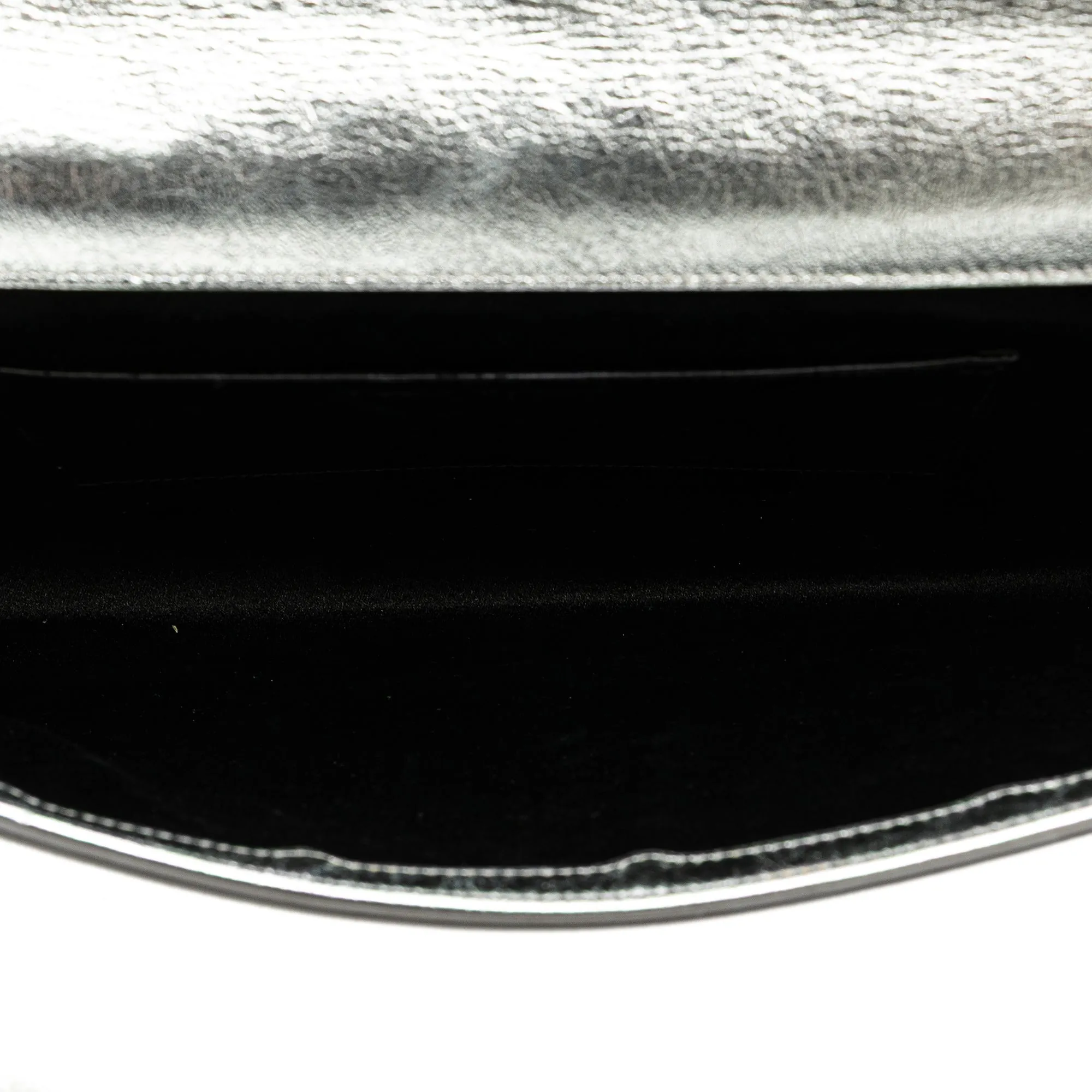 Large Metallic Calfskin Belle De Jour Clutch