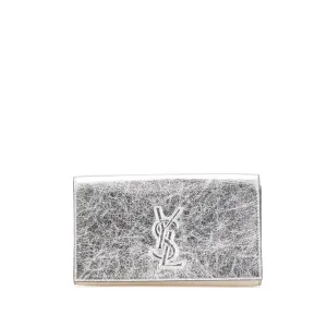 Large Metallic Calfskin Belle De Jour Clutch