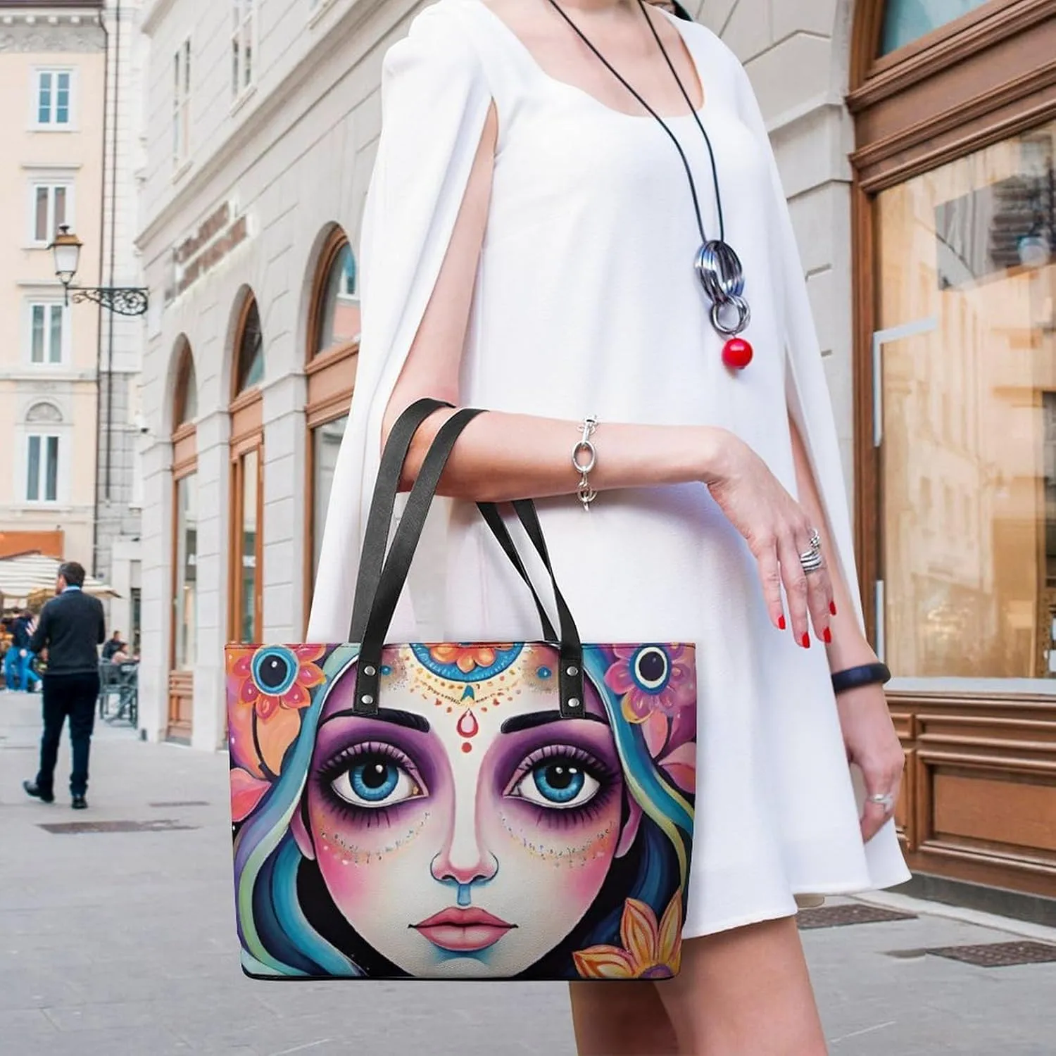 Large Shoulder Bag for Women, PU Leather Beach Tote Bag Waterproof, Swim Gym Shopping Travel Bag Clutch Bag