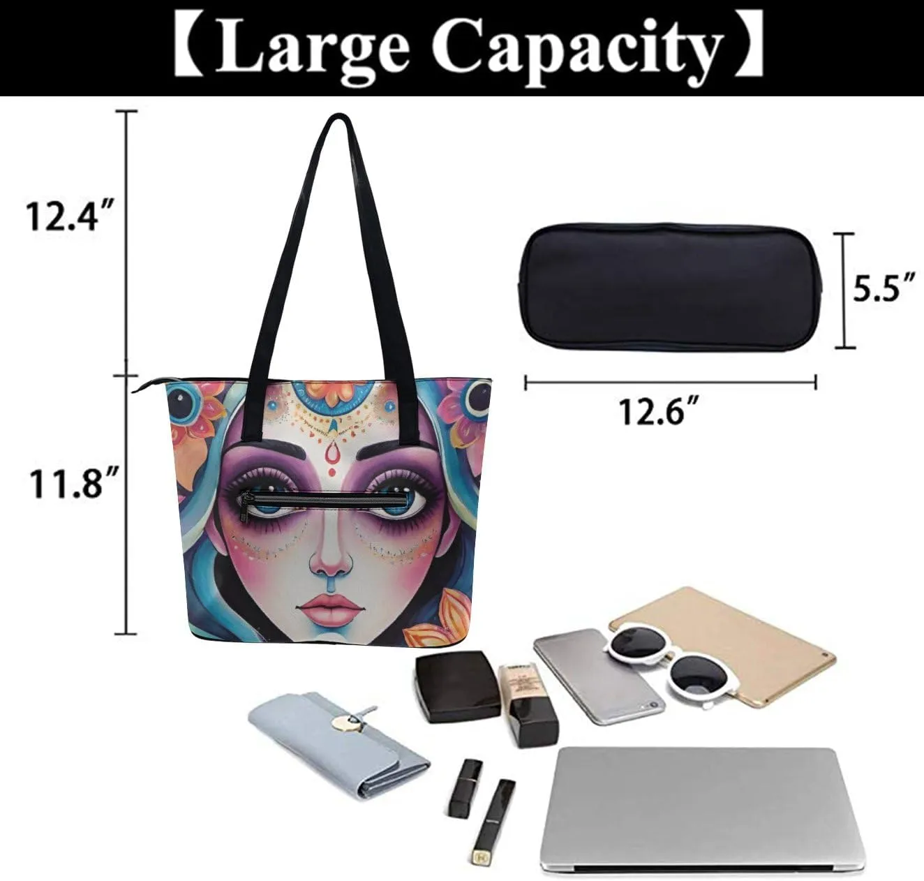 Large Shoulder Bag for Women, PU Leather Beach Tote Bag Waterproof, Swim Gym Shopping Travel Bag Clutch Bag