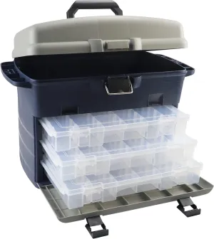 Large Tackle Box Organizers and Storage Big Fishing Tackle Box with Drawers Saltwater Catfish Fishing Tool Box 14.5 x 9.5 x 12.2inch (Light Blue)