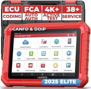 LAUNCH X431 PRO Star Bidirectional Scanner [2025 New] Elite – Full System Diagnostic Tool with ECU Coding, 38  Resets & CANFD/DOIP Support, FCA AutoAuth, 2-Yr Updates