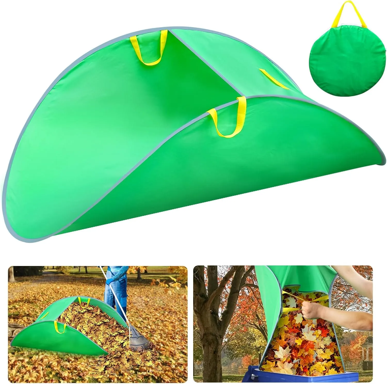 Leaf Collector, Foldable Leaf Bags, Portable Pop Up Lawn and Leaf Collector, Patent Number D1005635, ​​​Reusable Yard Garden Bags for Leaves Lawn Trash