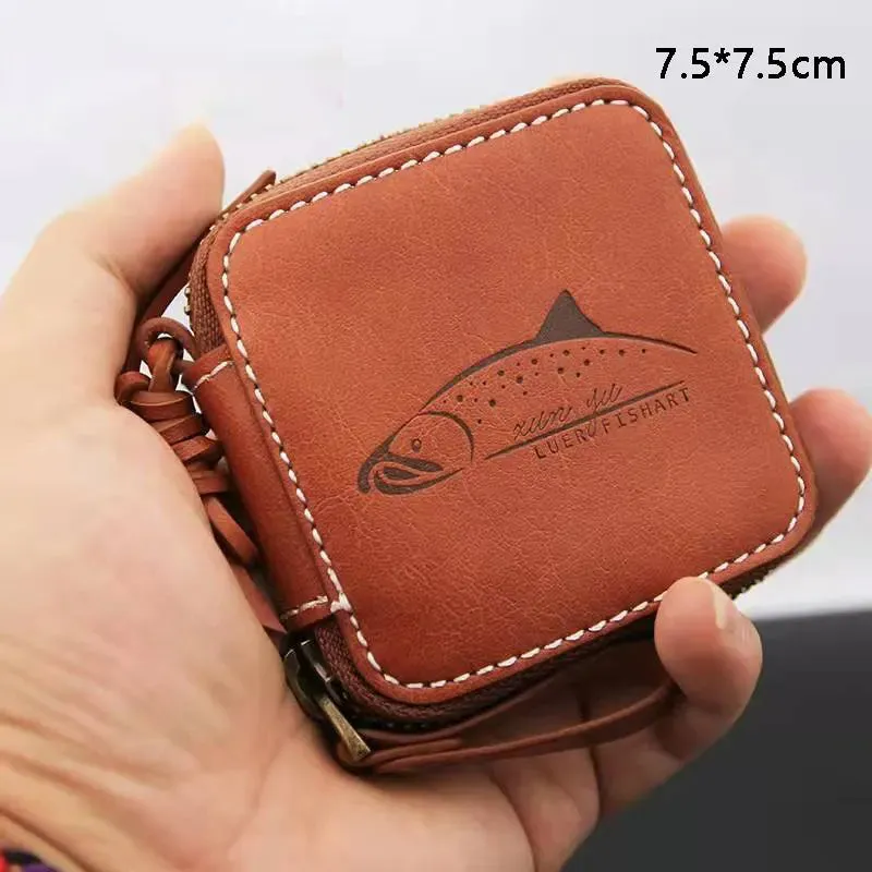 Leather-Look Fishing Lure Bag – Waterproof PU Spoon Lure Wallet for Trout and Crank Bait