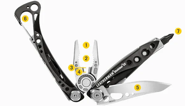 Leatherman 7 Tool Skeletool CX Lightweight Multi-Tool with Knife Blade Onyx