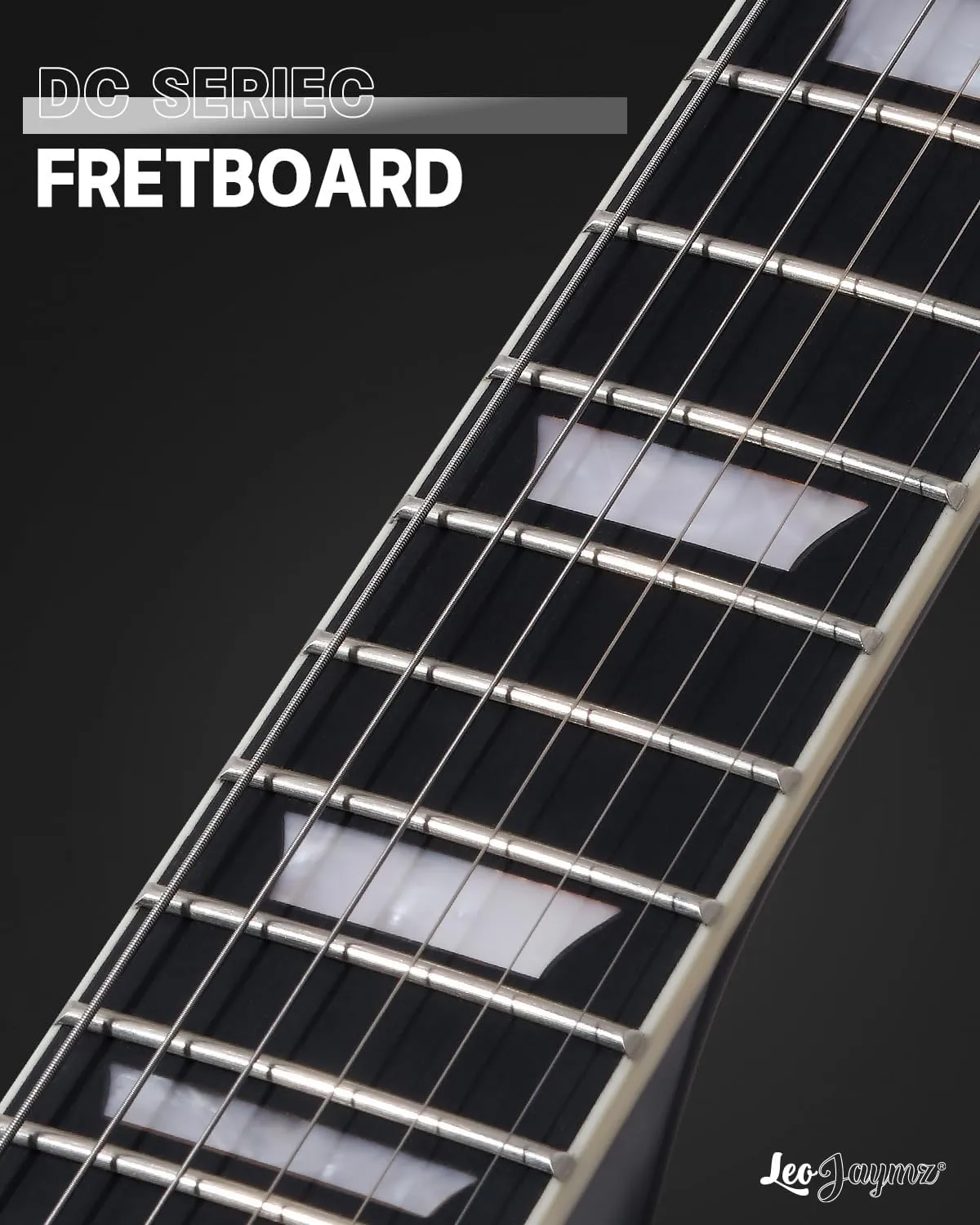 Leo Jaymz 39 Inch Solid Body Electric Guitar - Poplar Wood Body，Maple Neck and Composite Laurel Wood Fretboard (Black)