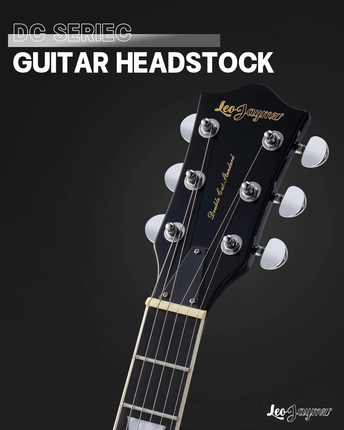 Leo Jaymz 39 Inch Solid Body Electric Guitar - Poplar Wood Body，Maple Neck and Composite Laurel Wood Fretboard (Black)
