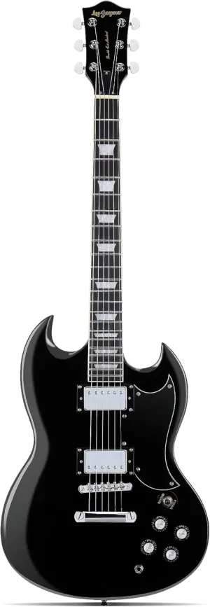 Leo Jaymz 39 Inch Solid Body Electric Guitar - Poplar Wood Body，Maple Neck and Composite Laurel Wood Fretboard (Black)