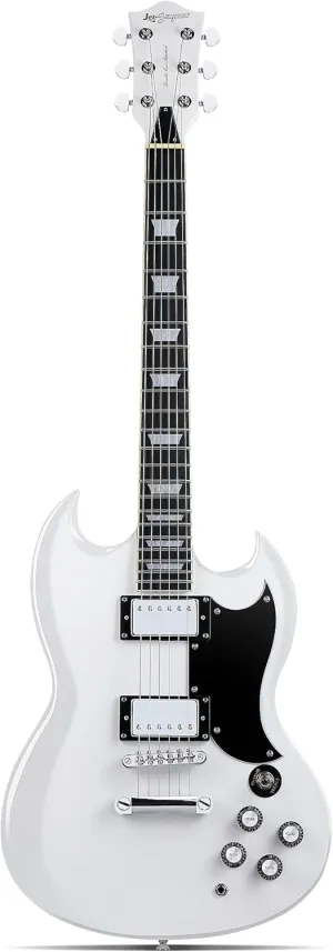 Leo Jaymz 39 Inch Solid Body Electric Guitar - Poplar Wood Body，Maple Neck and Composite Laurel Wood Fretboard (White)