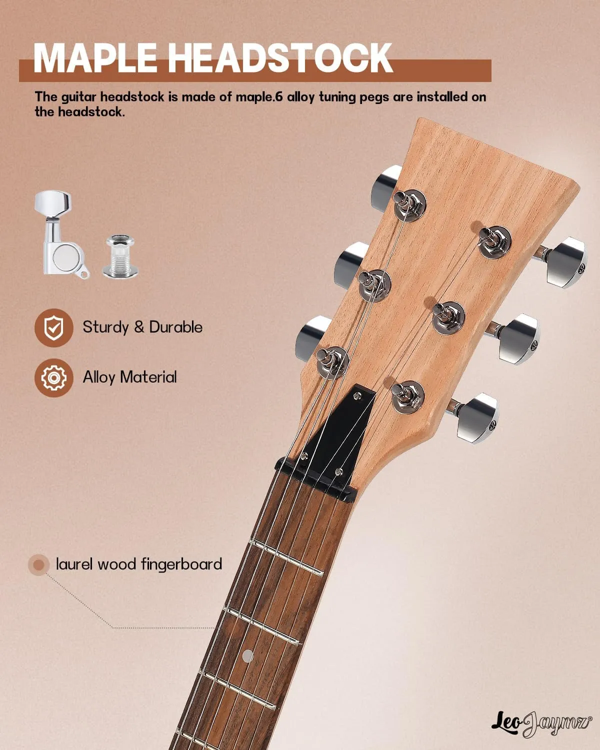 Leo Jaymz DIY Double Cut Electric Guitar Kits with Mahogany Body and Neck - Laurel Wood Fingerboard and All Components Included (DC)