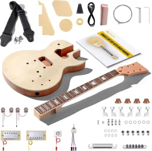 Leo Jaymz DIY Single Cut lp Electric Guitar Kits with Mahogany Body and Neck -Rosewood Fingerboard and All Components Included(SC)