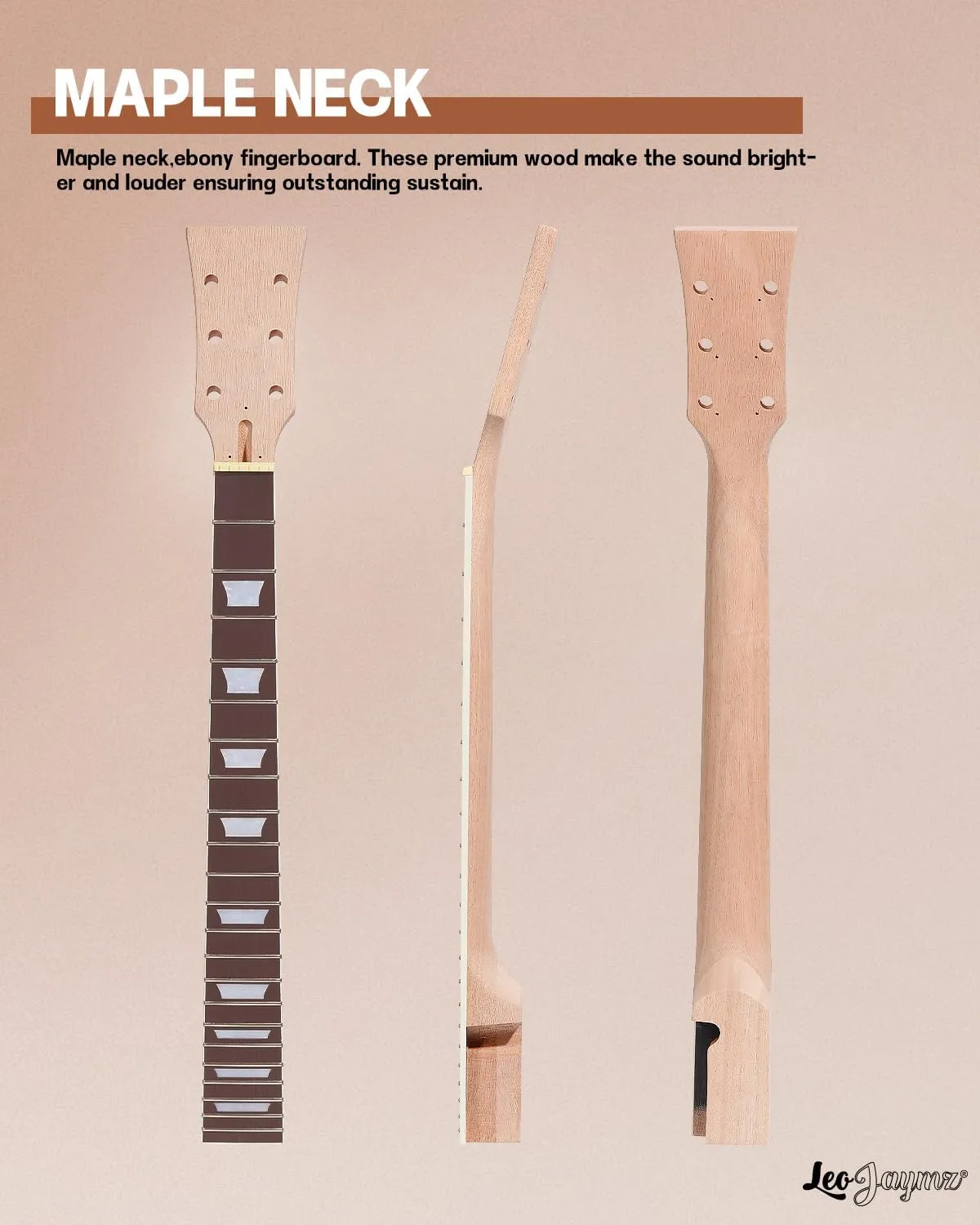 Leo Jaymz DIY Single Cut lp Electric Guitar Kits with Mahogany Body and Neck -Rosewood Fingerboard and All Components Included(SC)
