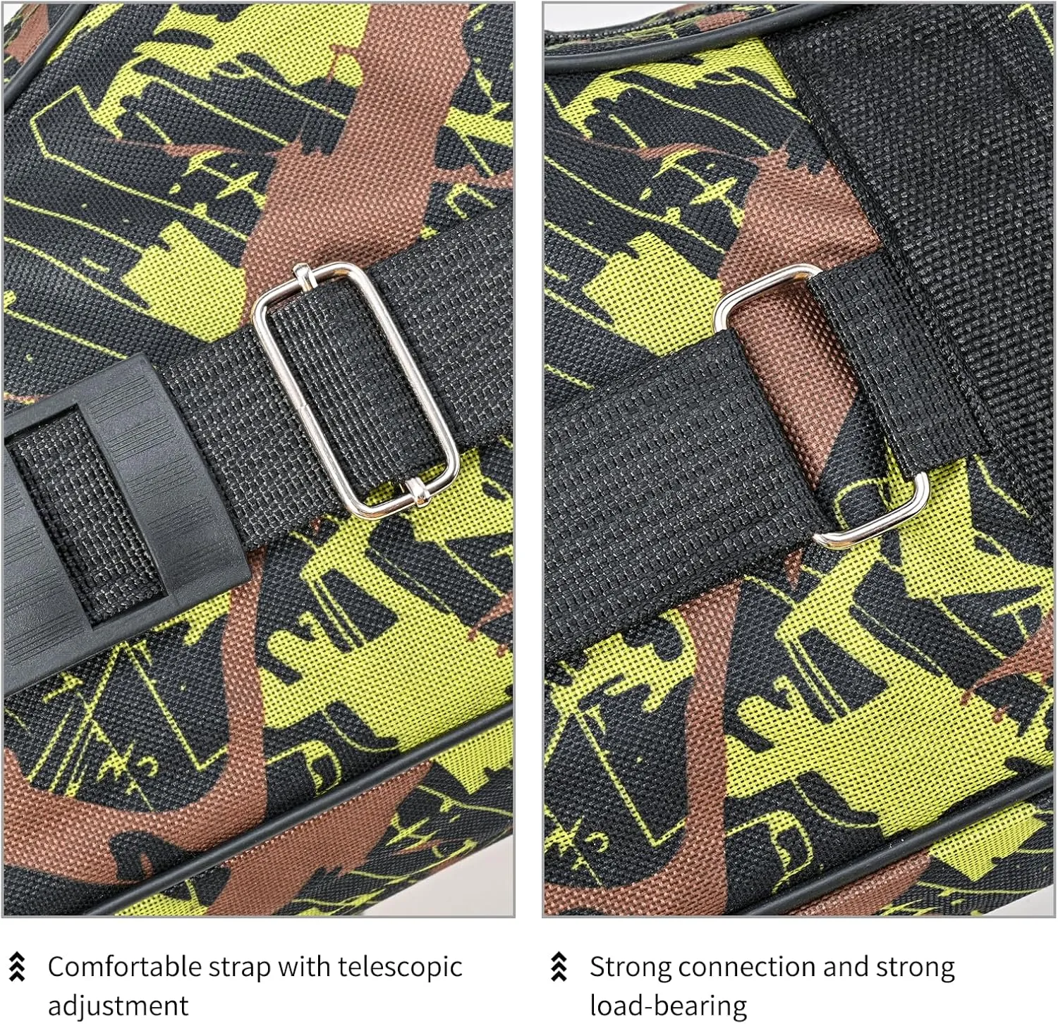 LEOFISHING Portable Folding Fishing Rod Carrier Reel Case Bag 4.27ft/ 4.92ft Oxford Fish Pole Tools Soft Case Pro Gear Tackle Storage Bag for Shoulders Handles (Green Camouflage, 130cm/4.27ft)