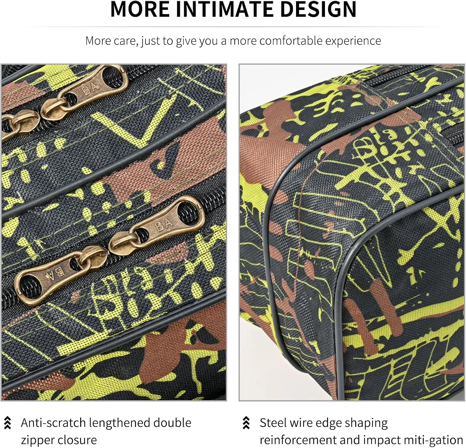 LEOFISHING Portable Folding Fishing Rod Carrier Reel Case Bag 4.27ft/ 4.92ft Oxford Fish Pole Tools Soft Case Pro Gear Tackle Storage Bag for Shoulders Handles (Yello Camouflage, 130cm/4.27ft)