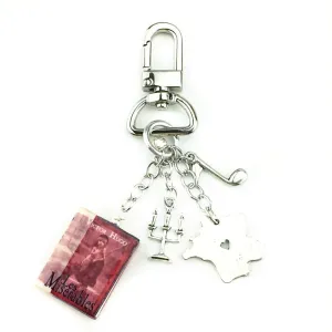 Les Miserables Victor Hugo Clay Mini Book Key Chain Ring Bag Purse Backpack Clip Trigger Snap Loop