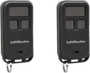 LiftMaster 890MAX Mini Key Chain Garage Door Opener Remote 2pk, Black with Grey Buttons