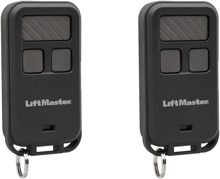 LiftMaster 890MAX Mini Key Chain Garage Door Opener Remote 2pk, Black with Grey Buttons