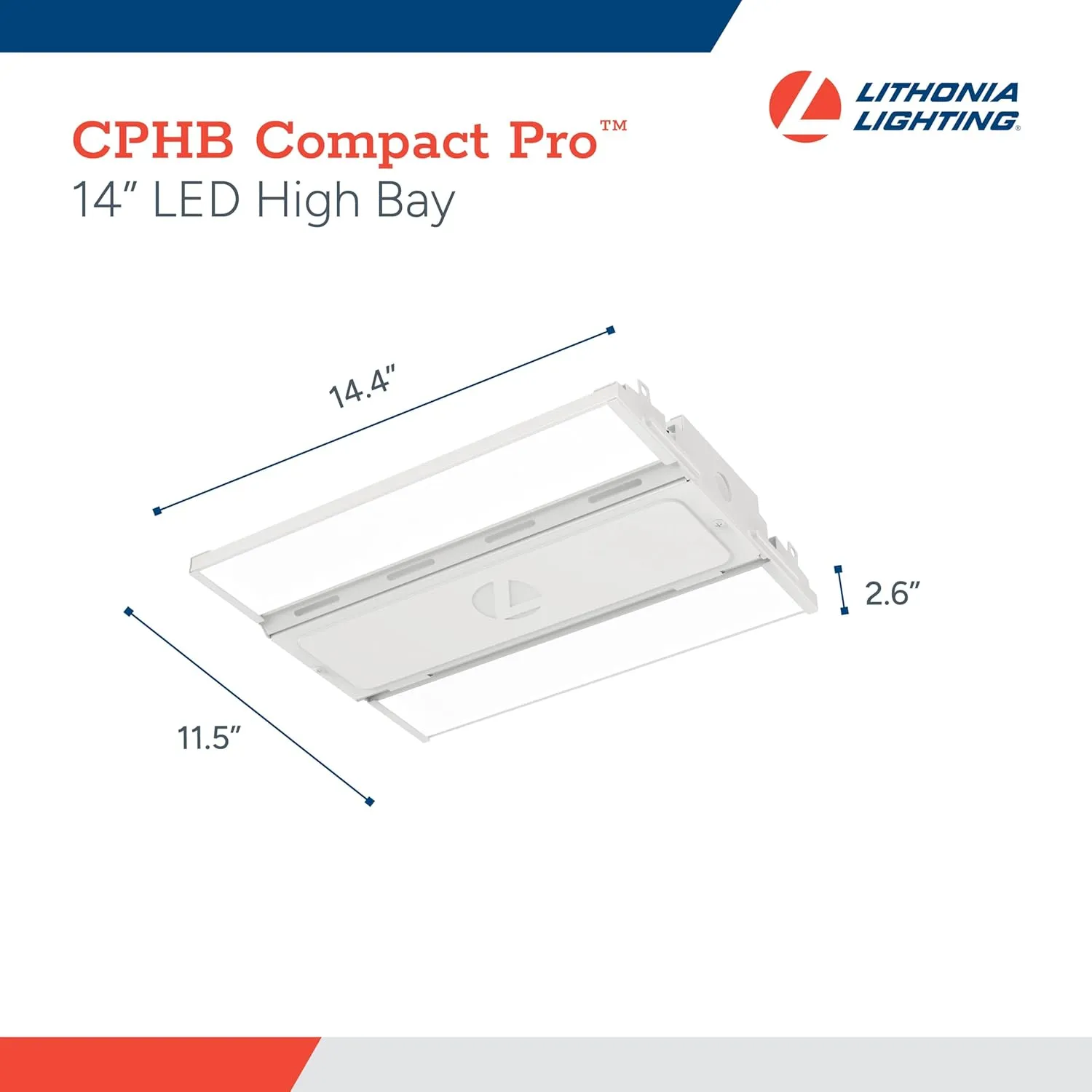 Lithonia Lighting Compact Pro LED High Bay Light, Ceiling Lighting Fixture, 18,000 Lumens, 4000K Cool White, Dimmable LED Work Light for Garage and Warehouse, MVOLT 120-277V (CPHB 18LM MVOLT 40K)