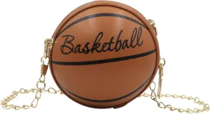 Little Girls' Basketball Letter Crossbody Mini Round Ball Shoulder Bag