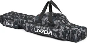 Lixada Fishing Rod Case - 3 Layers Oxford Bag, Portable Folding Carrier for Rods and Reels, Tackle Storage Travel Bag, 90cm/120cm/150cm Optional