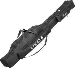Lixada Fishing Rod Case, Portable Folding Fishing Rod Case Fishing Pole Reel Storage Bag Fishing Gears Organizer