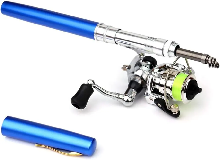 Lixada Fishing Rod Reel Combo Mini Pen Fishing Pole Kit Telescopic Fishing Rod Spinning Reel Combo Kit