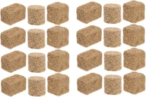LOGOFUN 24pcs Mini Hay Bales Miniature Hayrick Mini Hay Stacks Small Hay Bales for Dollhouse Autumn Harvest Farm Table Decorations