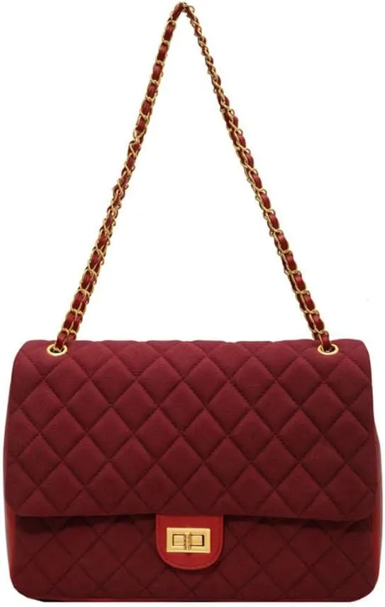 LOGUTIA1pcs Trendy Designer Mini Shoulder Bag Small Chain Leather Fabric Women Small Quilted Cross body Bag