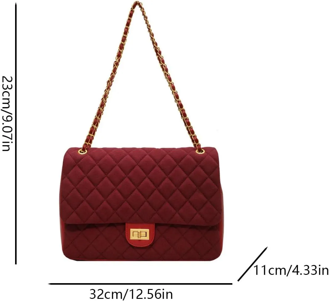 LOGUTIA1pcs Trendy Designer Mini Shoulder Bag Small Chain Leather Fabric Women Small Quilted Cross body Bag