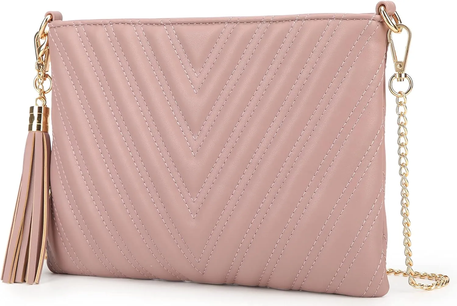 lola mae Women's Wristlet Handbags Simple Quilted Small Clutch Crossbody Bag