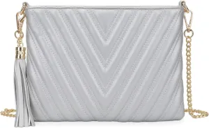 lola mae Women's Wristlet Handbags Simple Quilted Small Clutch Crossbody Bag