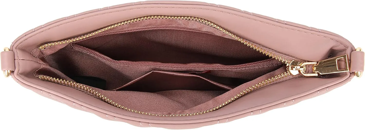 lola mae Women's Wristlet Handbags Simple Quilted Small Clutch Crossbody Bag