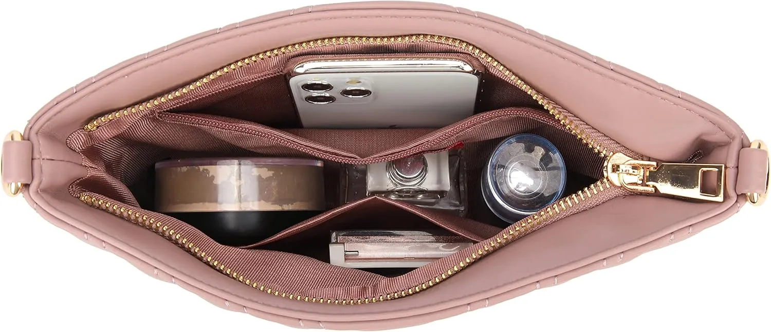 lola mae Women's Wristlet Handbags Simple Quilted Small Clutch Crossbody Bag