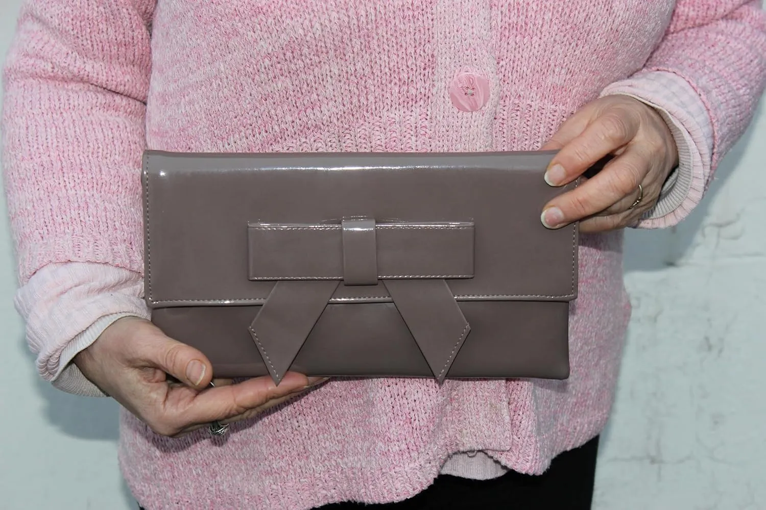 LONI Womens Cute Patent Faux Leather Clutch bag/Shoulder Bag