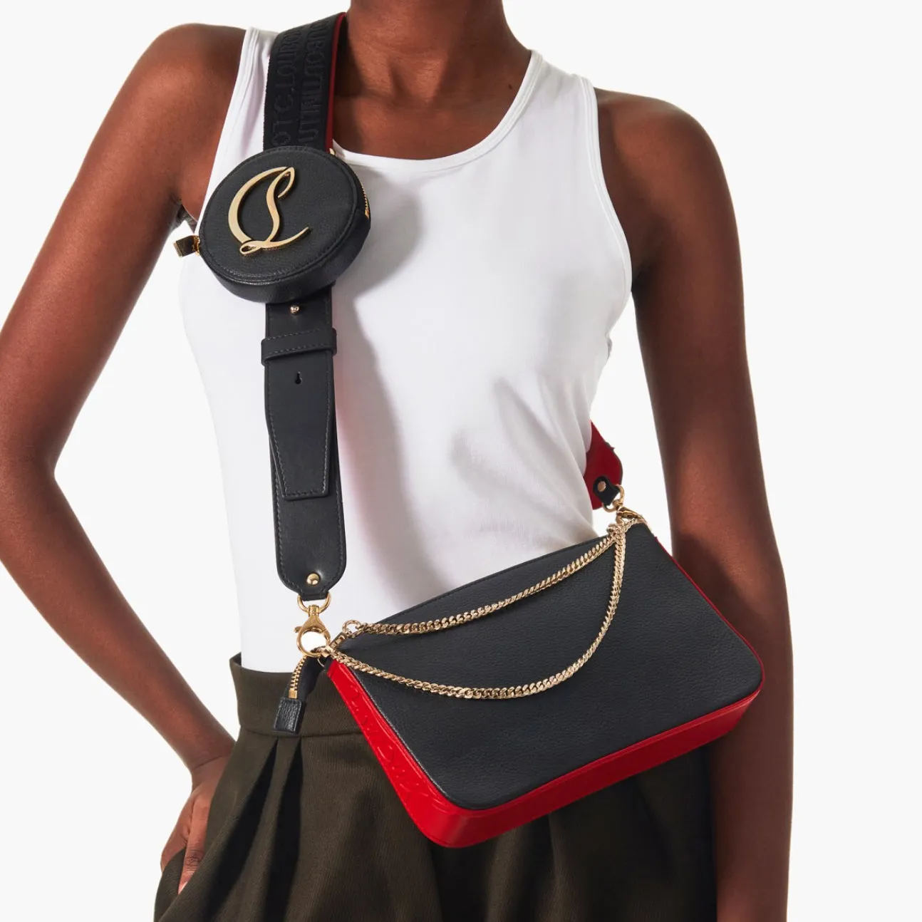 Loubila hybrid pouch black crossbody bag