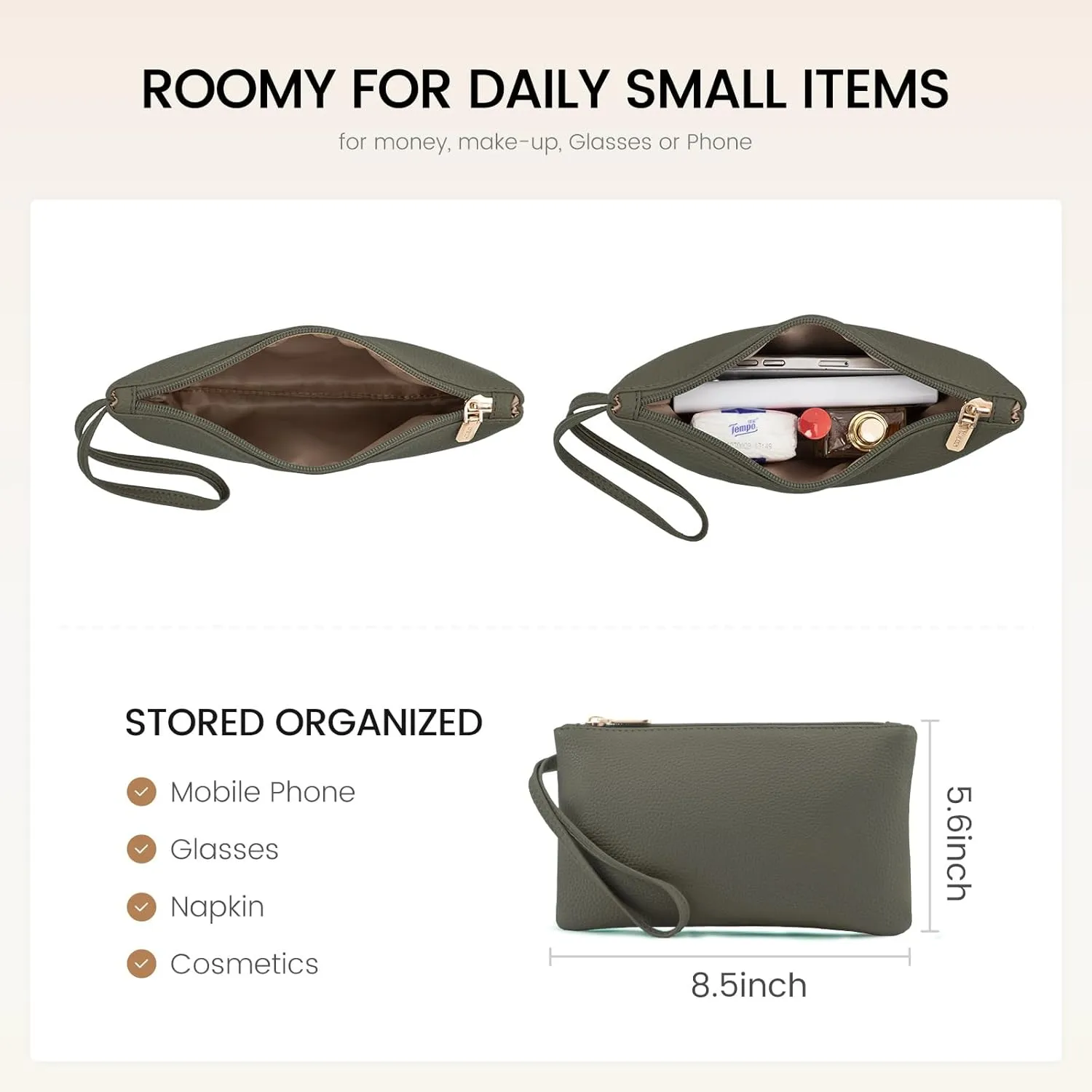 LOVEVOOK Laptop Tote Bag for Women 15.6 Inch Work Bag Leather Laptop Bag with Clutch, Large Capacity Office Purse Computer Briefcase Shoulder Bag for Casual Business Travel, Dark Green