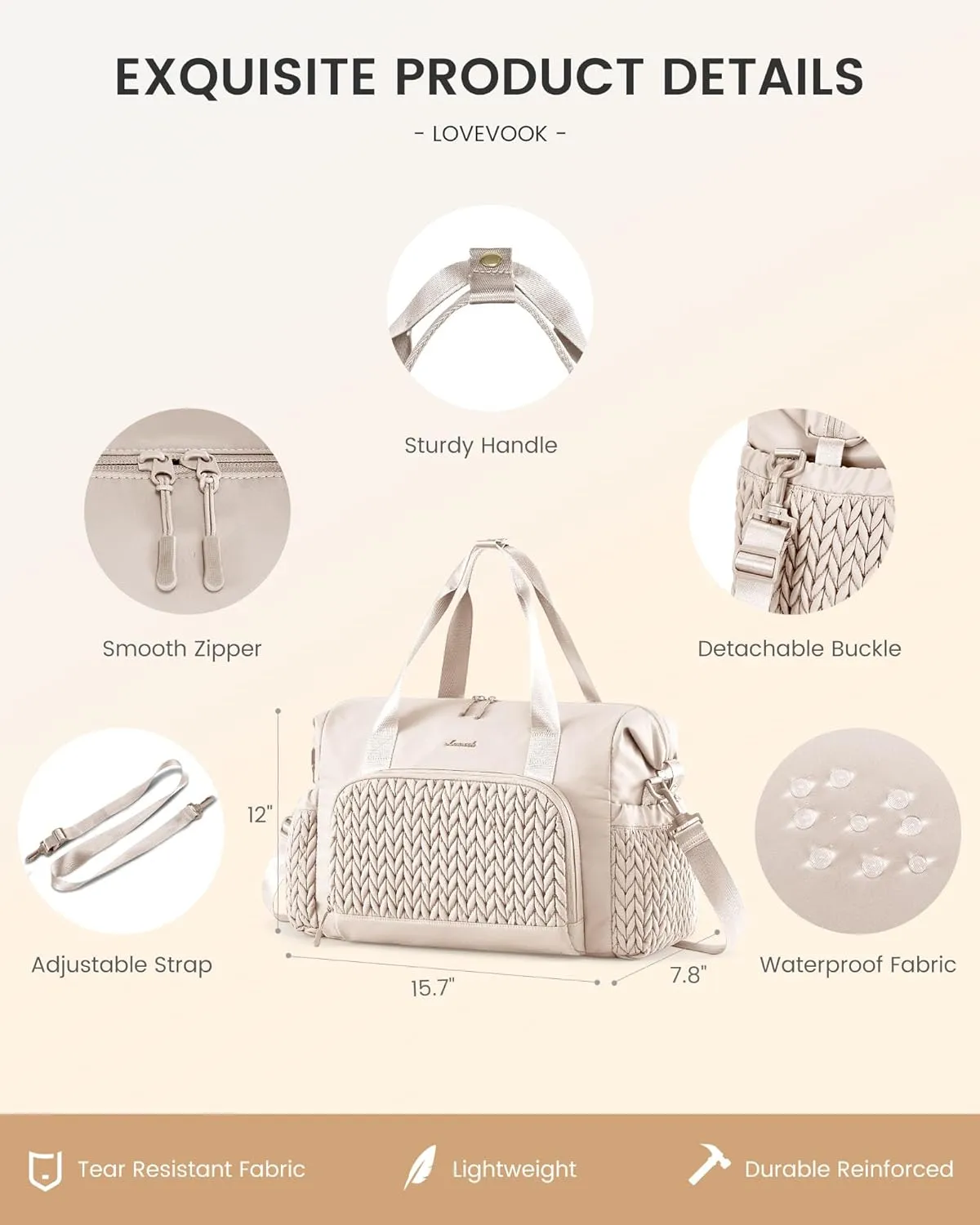 LOVEVOOK Travel Duffle Bag Gym Bag, Quilted Weekender Bags for Women Overnight Bag, Hospital Bag for Women Labor Delivery, Personal Item Travel Carry on Bag for Airplanes