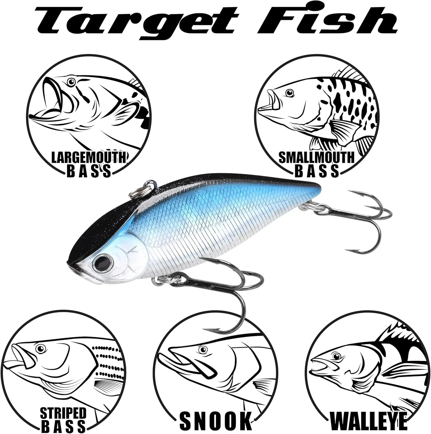 LUCKY CRAFT LV-500, Freshwater Bass Fishing Lure, Lipless Crank Bait, Smallmouth, Sinking, Perfect Wobbling, Fishing Gear, Fishing Accessories, Fishing Tackle