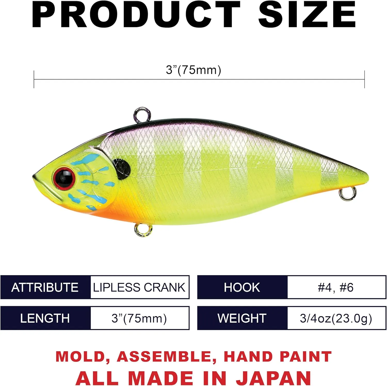 LUCKY CRAFT LV 500, Freshwater Bass Fishing Lure, Lipless Crank Bait, Smallmouth, Sinking, Tournament Winning, Perfect Wobbling, Fishing Gear, Fishing Accessories, Fishing Tackle