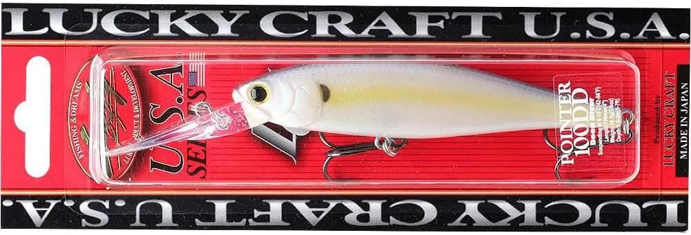 LUCKY CRAFT Pointer 100DD, Freshwater Lake Bass Fishing Lure, Jerkbait, Smallmouth, Walleye, Pike, Suspending, Tournament Winning, Deep Diver, Fishing Gear, Fishing Accessories, Fishing Tackle