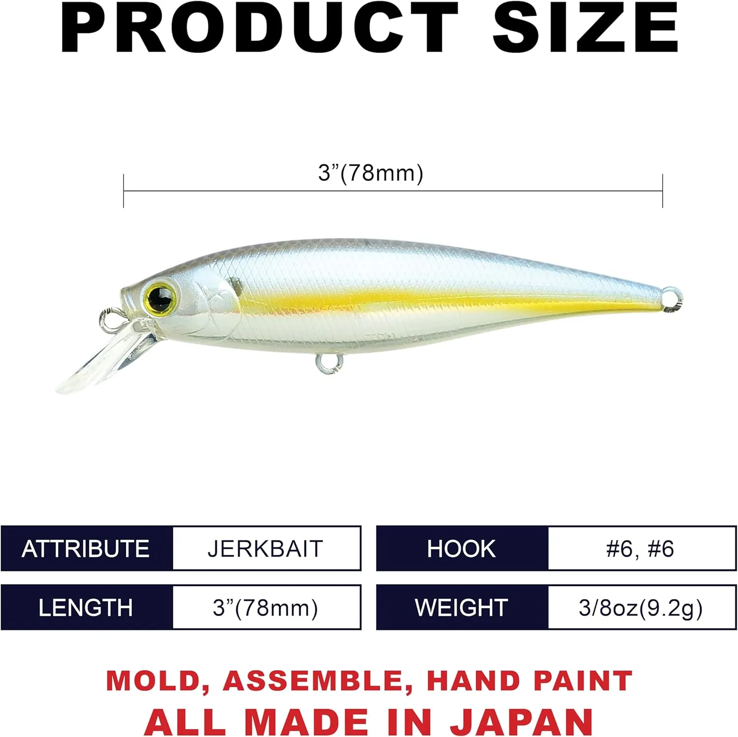 LUCKY CRAFT Pointer 78SP, Freshwater Lake Bass Fishing Lure, Jerkbait, Smallmouth, Walleye, Pike, Suspending, Tournament Winning, Perfect Wobbling, Fishing Gear, Fishing Accessories, Fishing Tackle