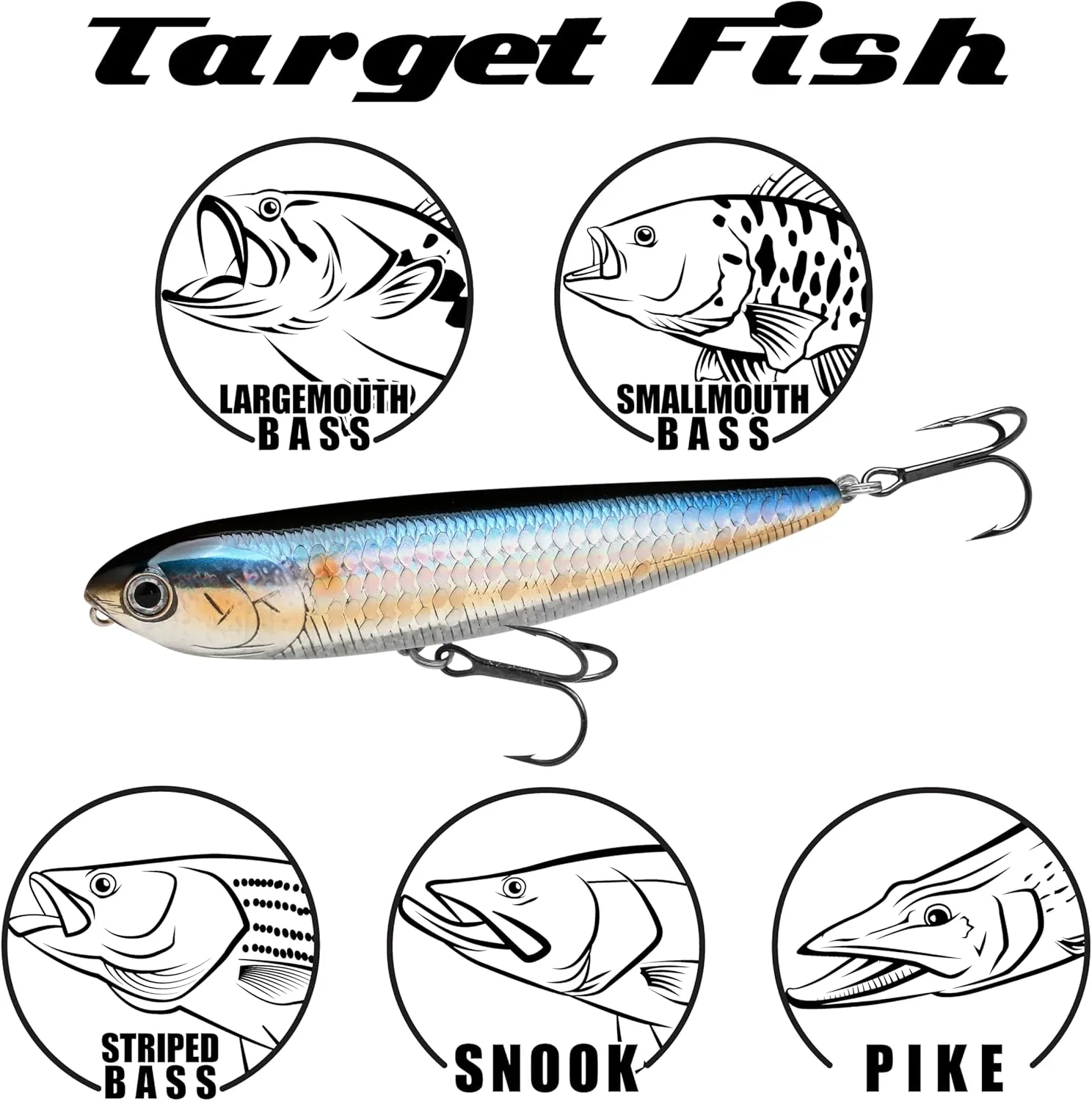LUCKY CRAFT Sammy 100, Freshwater Lake Bass Fishing Lure, Topwater, Smallmouth, Floating, Perfect Walking The Dog, Fishing Gear, Fishing Accessories, Fishing Tackle
