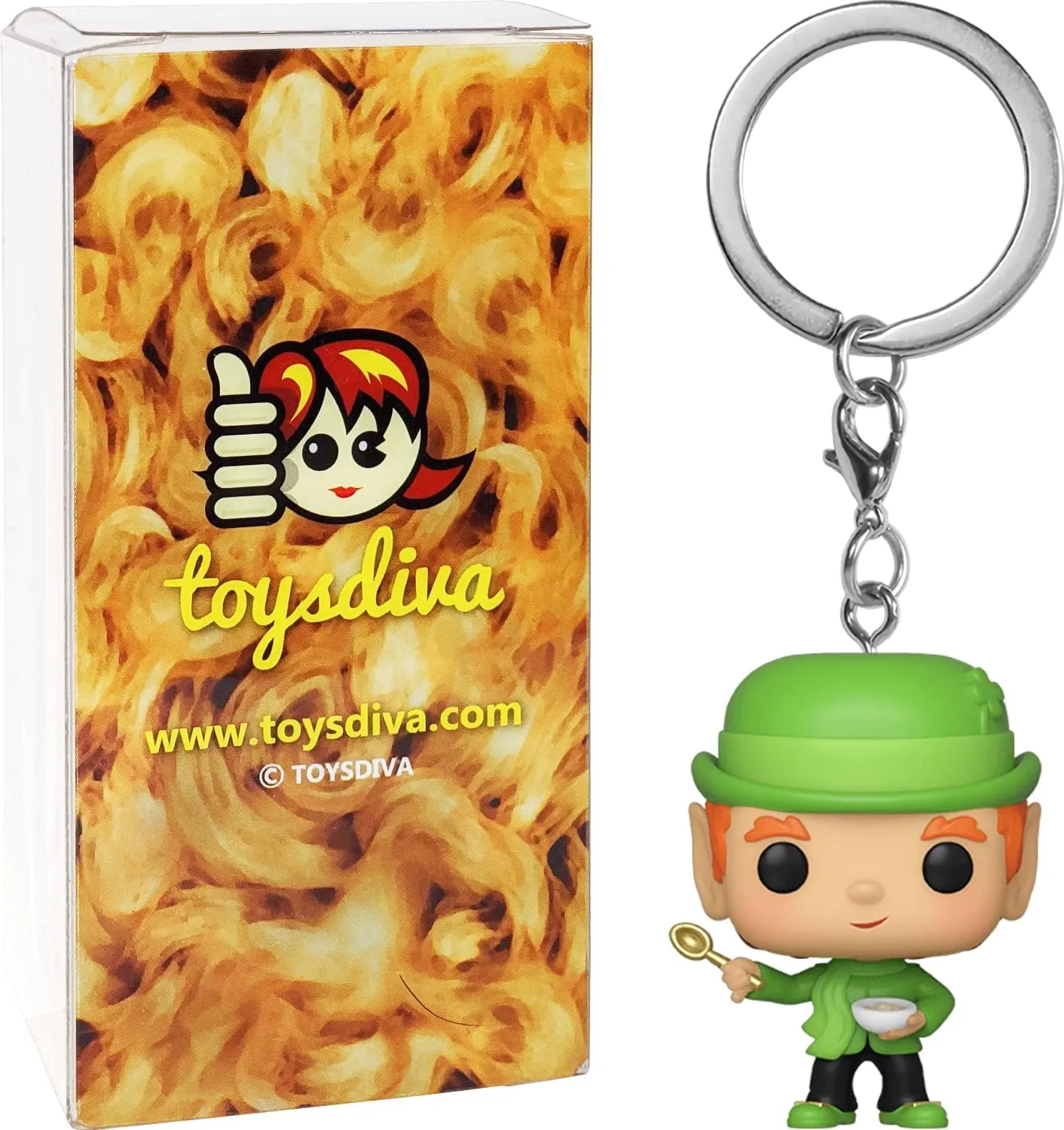 Lucky the L e p r e c h a u n : Pocket P o p ! Mini-Figural K e y c h a i n Bundle with 1 Compatible 'ToysDiva' Graphic Protector (48504 - B)