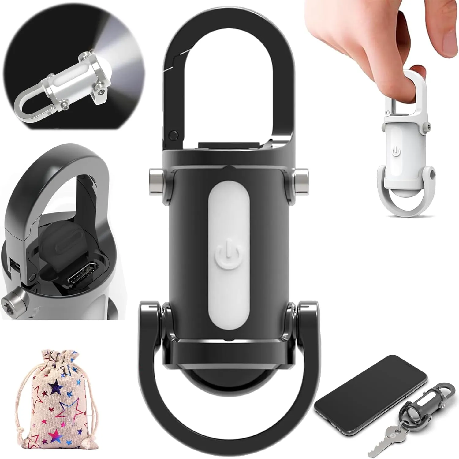 Lumilink Mini Torch, 2025 Premium Lumilink Mini Flashlight Keychain, Lumilink Chain Flashlight Mini, Mini Keychain Flashlight, Mini Flashlight for Emergency Power (Black)