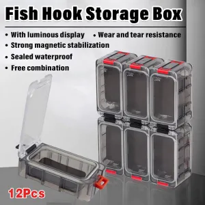 Luminous Fishing Accessory Box Multi Compartment Hook Storage Tackle Case